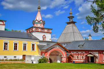Fototapeta na wymiar Courtyard of the Savvino-Storozhevsky Monastery in Zvenigorod