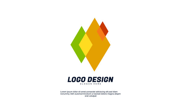 stock illustrator abstract creative company colorful logo design modern minimal style vector emblem with flat design