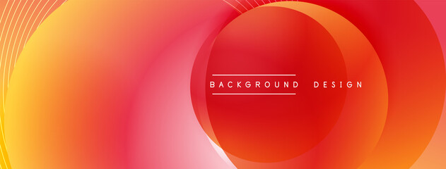 Gradient circles with shadows. Vector techno abstract background. Modern overlapping forms wallpaper background, design template