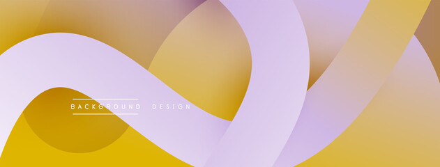 Abstract overlapping lines and circles geometric background with gradient colors