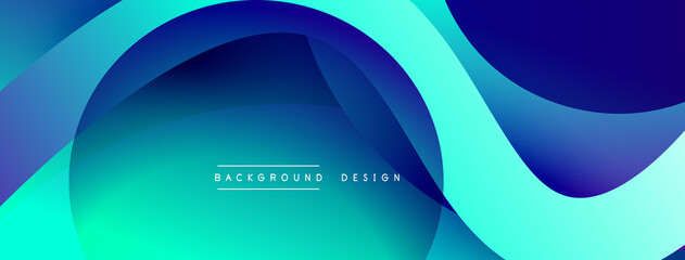 Abstract overlapping lines and circles geometric background with gradient colors