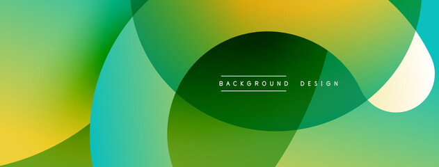 Abstract overlapping lines and circles geometric background with gradient colors