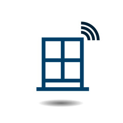 Glass break sensor sign with shadow