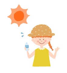 熱中症対策をする女性