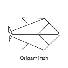 Logo pez de papel estilo origami con lineas de color gris