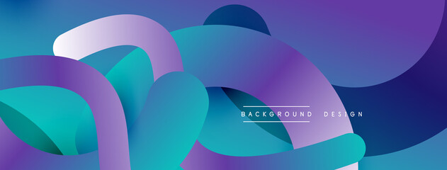 Abstract overlapping lines and circles geometric background with gradient colors
