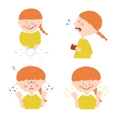 手洗いうがいをする女性