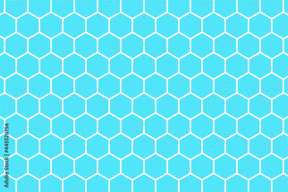 Wall mural simple background, blue vector hexagon