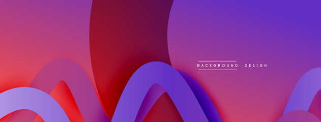 Abstract gradient background with wave line with shadow effect. Geometric composition. 3D shadow effects and fluid gradients