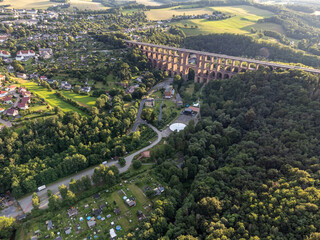 Luftbild von der Göltzschtalbrücke im Vogtland