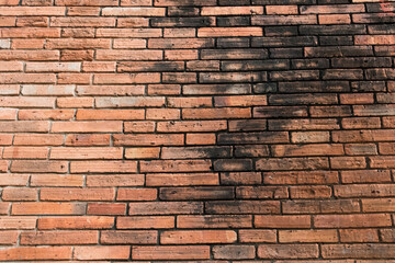 Brick wall with dirty stained