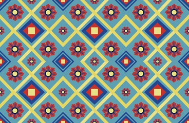 Ikat geometric folklore ornament. Tribal ethnic vector texture.