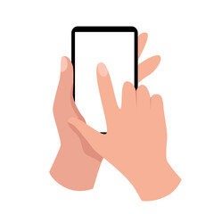 Hand holding the phone - vector mockup.