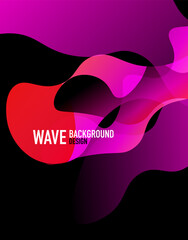 Vertical fluid gradient wave abstract background. Bright color waves in the dark. Vector Illustration For Wallpaper, Banner, Background, Landing Page