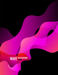 Vertical fluid gradient wave abstract background. Bright color waves in the dark. Vector Illustration For Wallpaper, Banner, Background, Landing Page