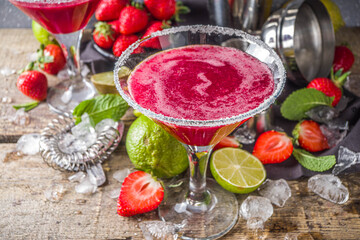 Strawberry margarita cocktail