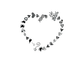 Heart Pattern frame Vector illustration. Heart invitation, Love, anniversary, Card, couple. Decorative symbol. Flat style for graphic and love, pattern. EPS10 wedding.