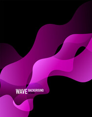 Vertical fluid gradient wave abstract background. Bright color waves in the dark. Vector Illustration For Wallpaper, Banner, Background, Landing Page