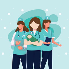 Fototapeta premium The Nurse Vector of the nurse or midewife