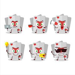 Remi card love cartoon character with various types of business emoticons