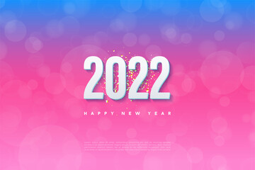 Fototapeta na wymiar Happy New Year 2022 With Graded Background
