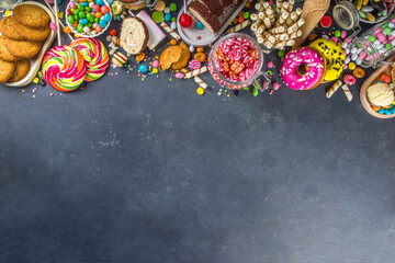 Selection of colorful sweets