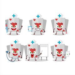 Doctor profession emoticon with remi card love cartoon character