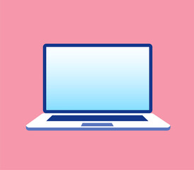 Blank laptop template. Flat vector illustration