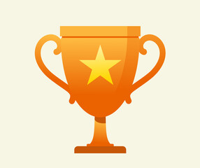 Winner's trophy icon. The golden trophy vector is a symbol of victory in a sports event.
