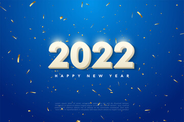 Happy New Year 2022 With Bold White Numbers