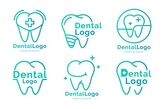 Linear Flat Dental Logo Collection