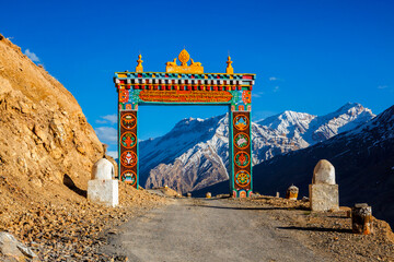 Gates of Ki gompa, Spiti Valley, Himachal Pradesh - obrazy, fototapety, plakaty