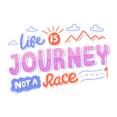 Life Is Journey Race Lettering