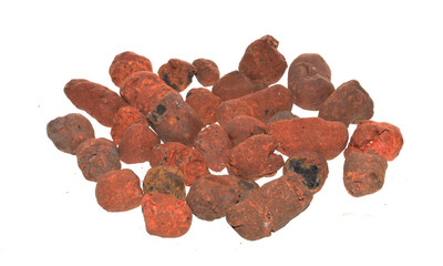 expanded clay isolated on white background