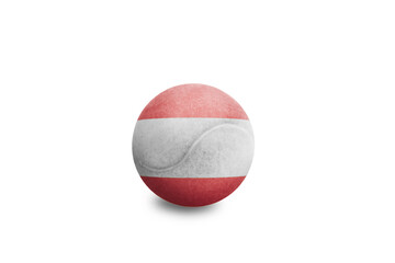 Tennis ball with the coloured national flag of Austuria on the white background