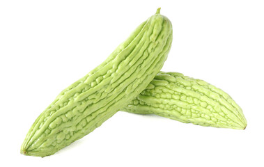 Bitter gourd (or) bitter melon isolated on white background.