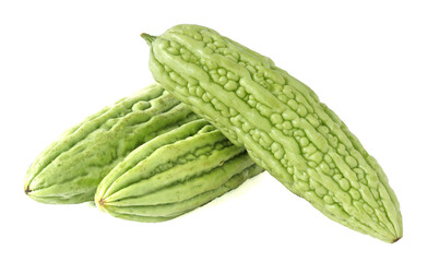 Bitter gourd (or) bitter melon isolated on white background.