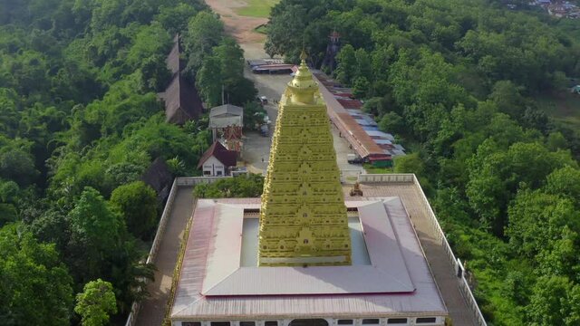 Chedi Phutthakhaya or Puttakaya Pagoda, Wat wang Wiwekaram or wat luang pho uttama in Sangkhlaburi, Kanchanaburi, Thailand
