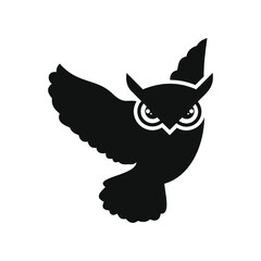 owl logo design sillhouette vector