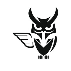 owl logo design sillhouette vector