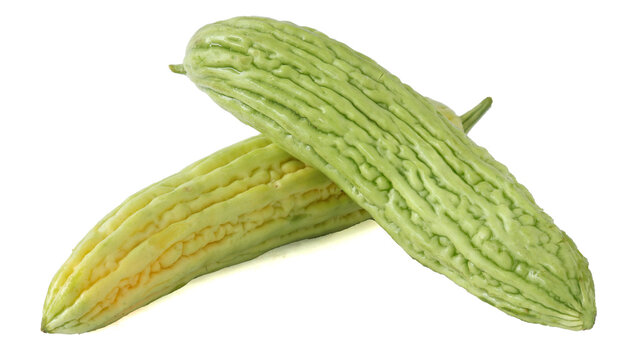 Bitter gourd (or) bitter melon isolated on white background.