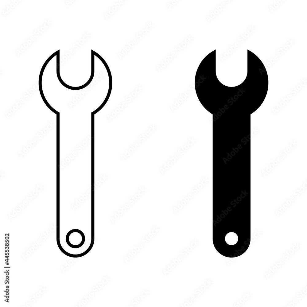 Sticker Wrench vector icon