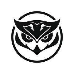 owl logo design sillhouette vector