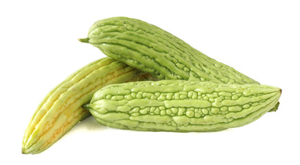 Bitter gourd (or) bitter melon isolated on white background.