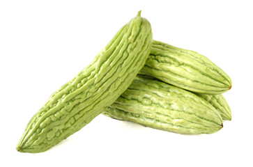 Bitter gourd (or) bitter melon isolated on white background.