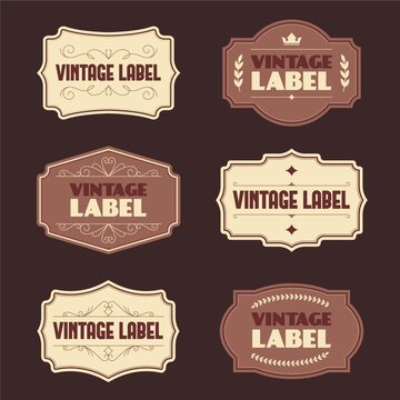 Paper Style Vintage Label Set Template