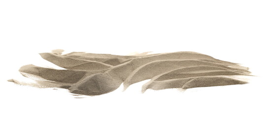Fototapeta na wymiar Desert sand pile isolated on white background and texture