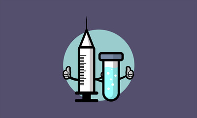 Vaccine mascot logo template