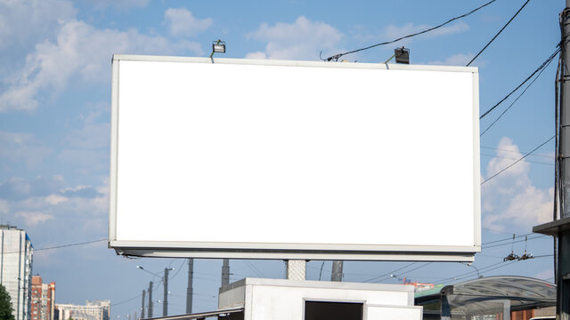 Large blank frame local place billboards mockup for outdoor advertising