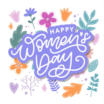 Happy Womens Day Handwritten Lettering © Boman